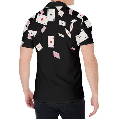 Falling Casino Card Print Men's Shirt