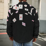 Falling Casino Card Print Men's Shirt Jacket