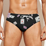 Falling Casino Card Print Men's Swim Briefs