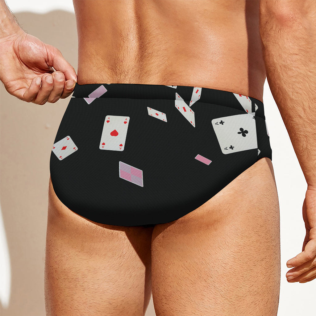 Falling Casino Card Print Men's Swim Briefs