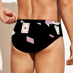 Falling Casino Card Print Men's Swim Briefs