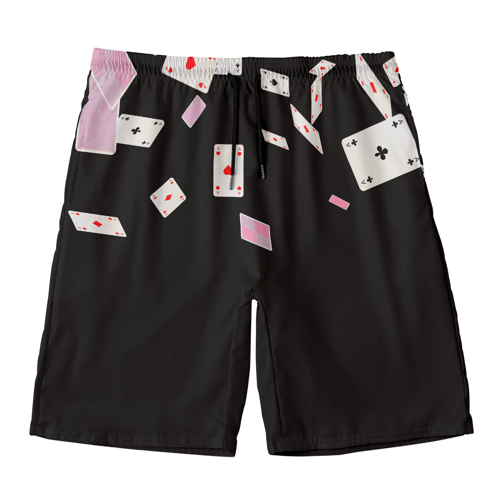 Falling Casino Card Print Men's Swim Trunks