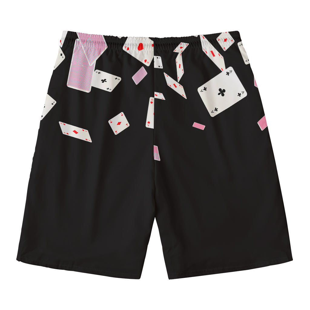 Falling Casino Card Print Men's Swim Trunks