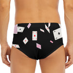 Falling Casino Card Print Men's Triangle Swim Briefs