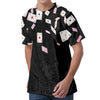 Falling Casino Card Print Men's Velvet T-Shirt