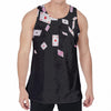 Falling Casino Card Print Men's Velvet Tank Top