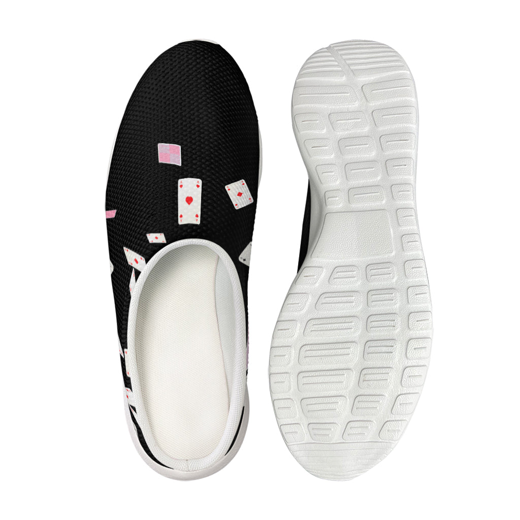 Falling Casino Card Print Mesh Casual Shoes