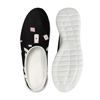 Falling Casino Card Print Mesh Casual Shoes