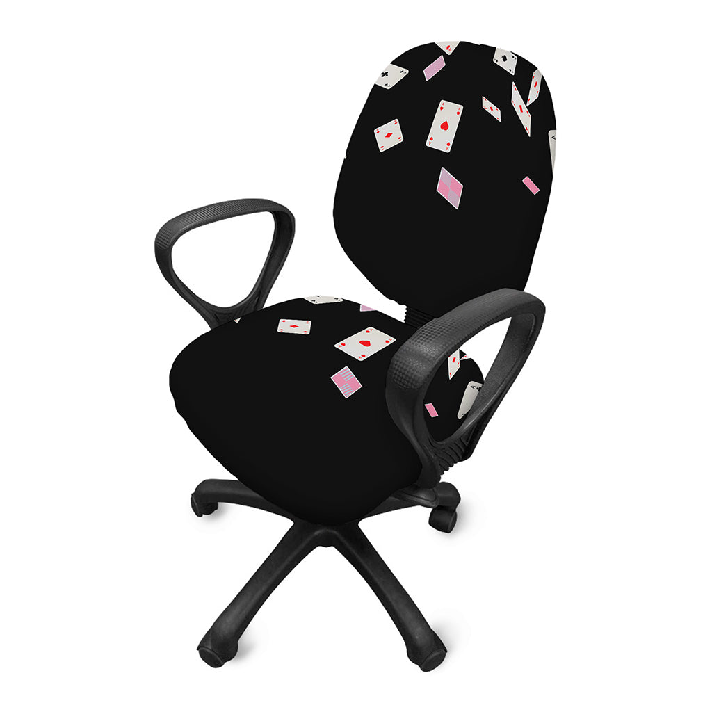 Falling Casino Card Print Office Chair Cover