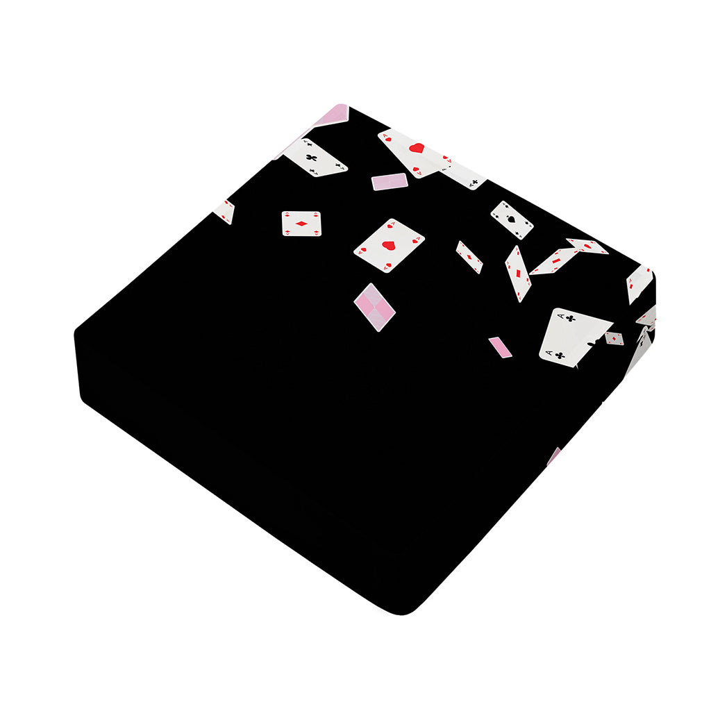 Falling Casino Card Print Outdoor Seat Cushion Cover