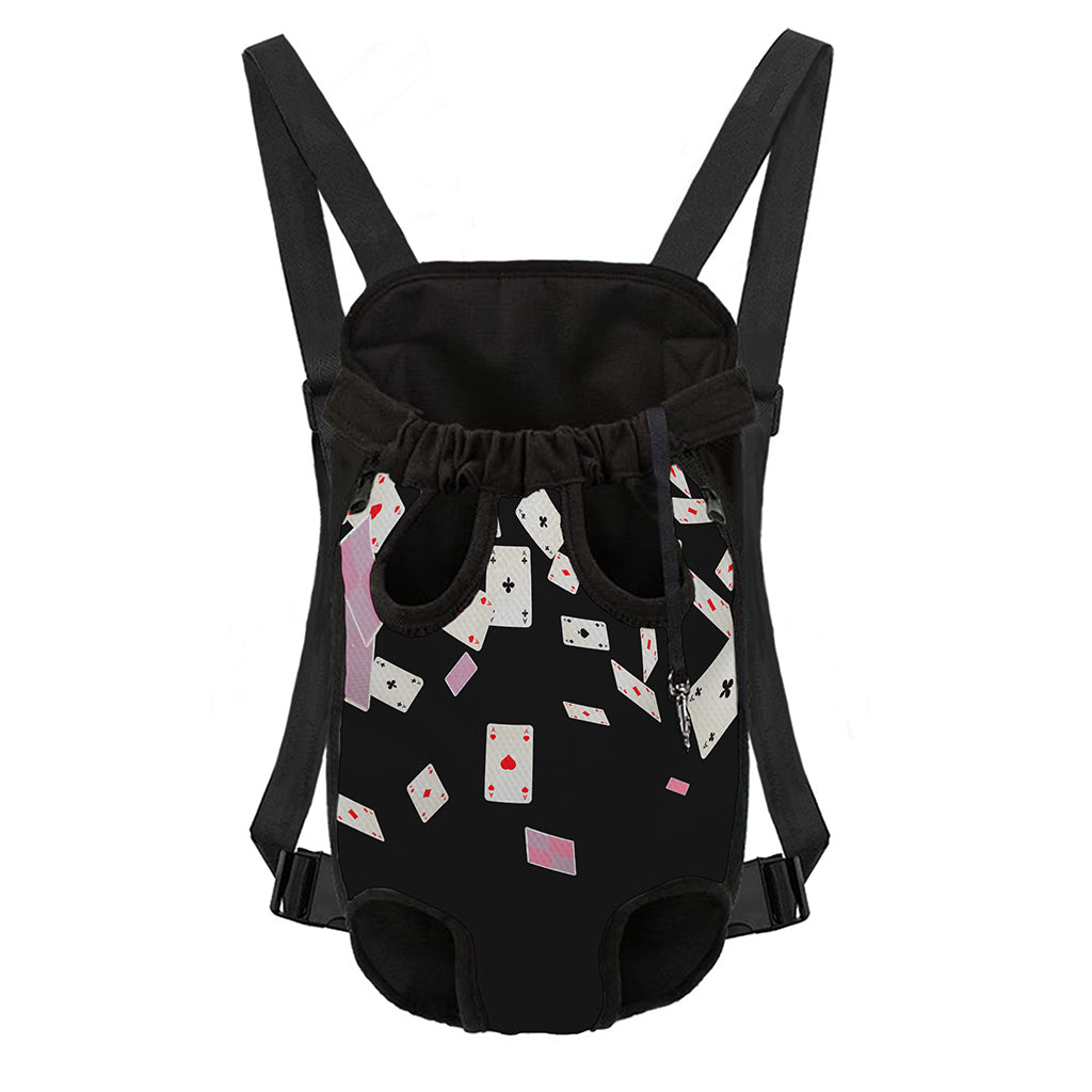 Falling Casino Card Print Pet Carrier Backpack
