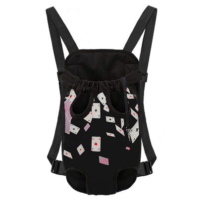 Falling Casino Card Print Pet Carrier Backpack