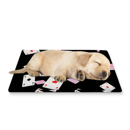 Falling Casino Card Print Pet Cooling Mat Cover