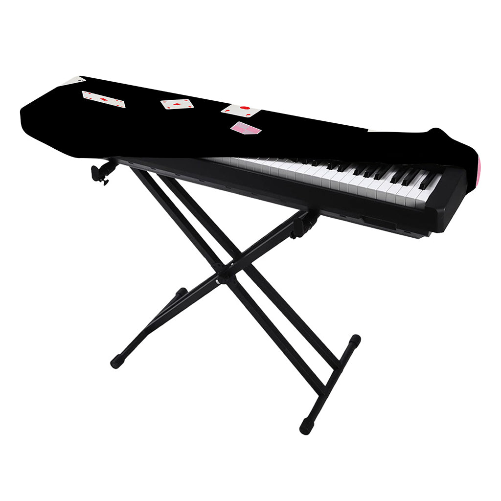 Falling Casino Card Print Piano Keyboard Cover