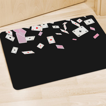 Falling Casino Card Print Polyester Doormat