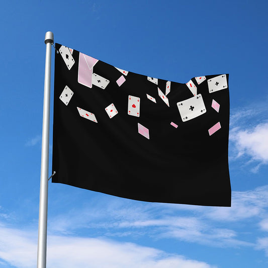 Falling Casino Card Print Polyester Flag