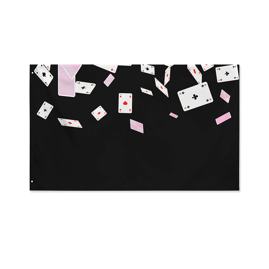 Falling Casino Card Print Polyester Flag