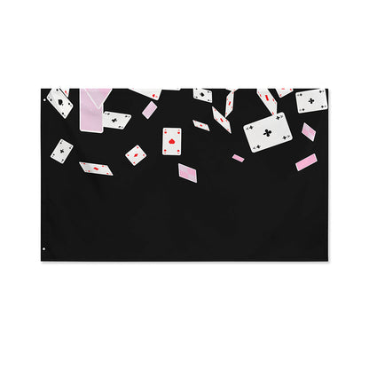 Falling Casino Card Print Polyester Flag