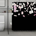 Falling Casino Card Print Polyester Shower Curtain