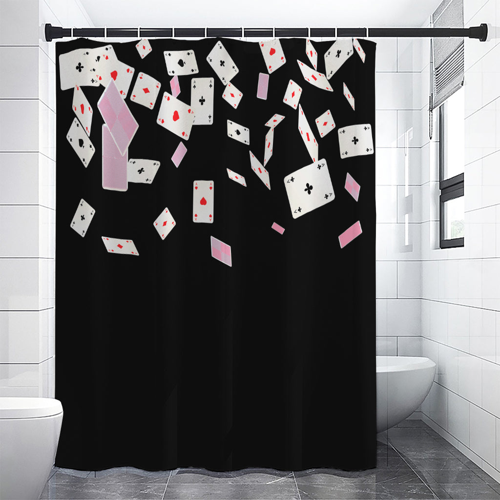 Falling Casino Card Print Premium Shower Curtain