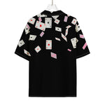 Falling Casino Card Print Rayon Hawaiian Shirt