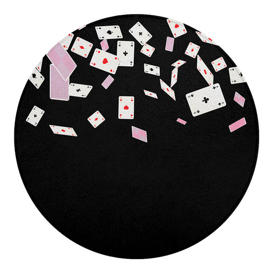 Falling Casino Card Print Round Blanket