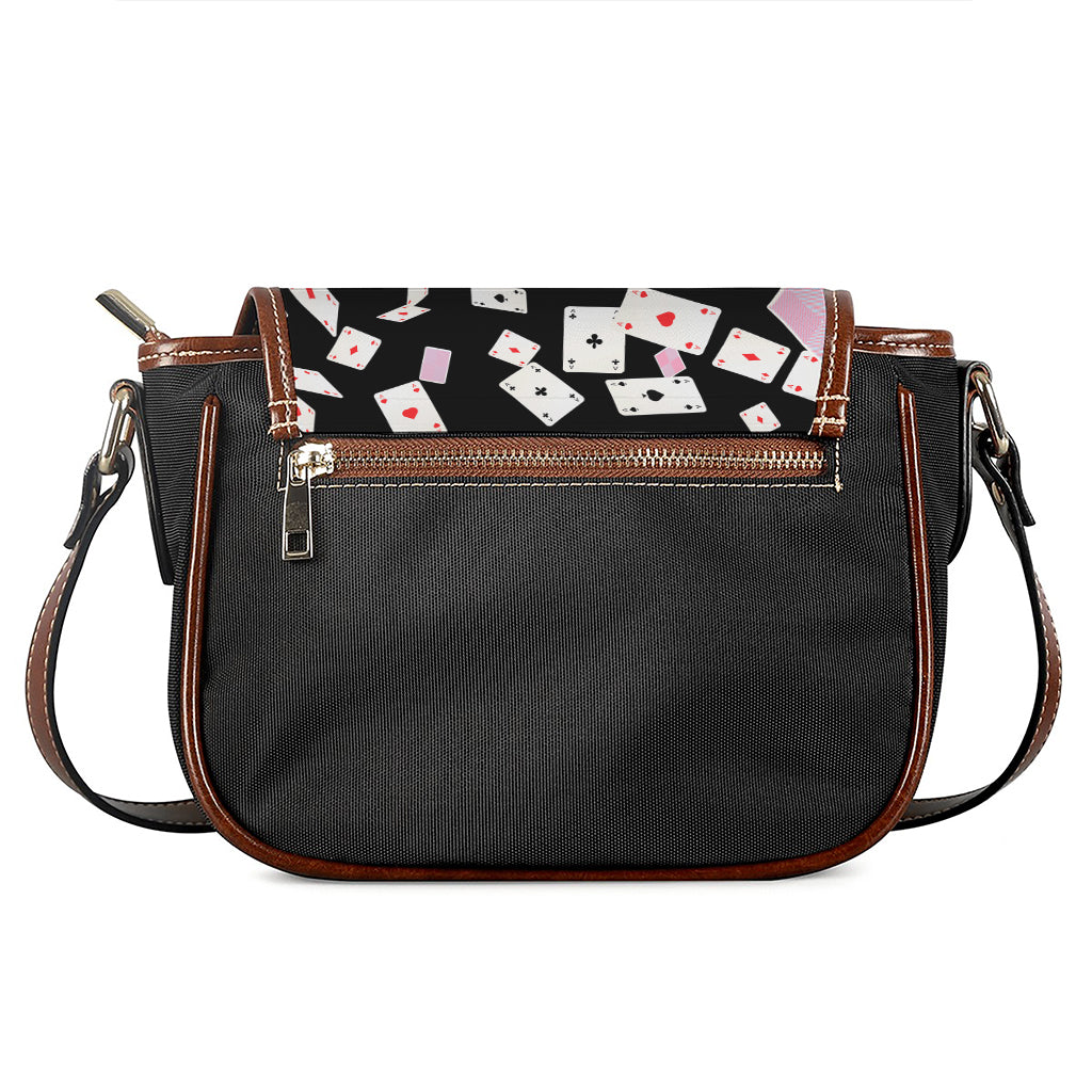 Falling Casino Card Print Saddle Bag