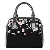 Falling Casino Card Print Shoulder Handbag