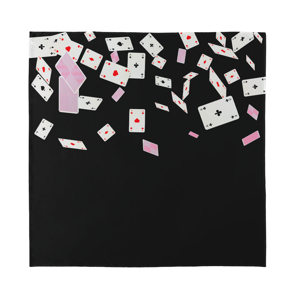 Falling Casino Card Print Silk Bandana
