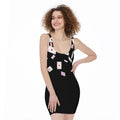 Falling Casino Card Print Sleeveless Bodycon Dress