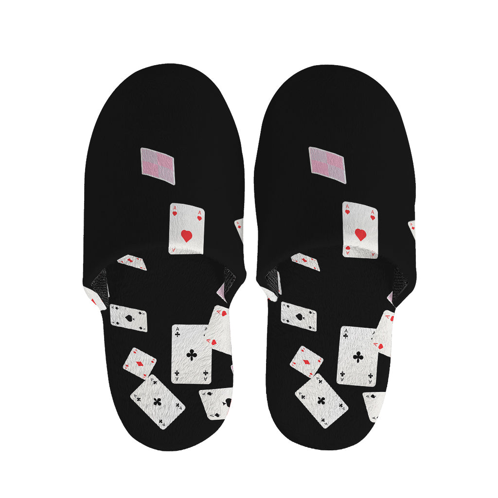 Falling Casino Card Print Slippers