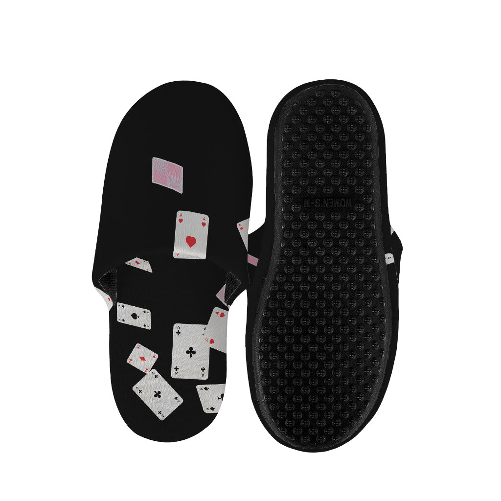 Falling Casino Card Print Slippers