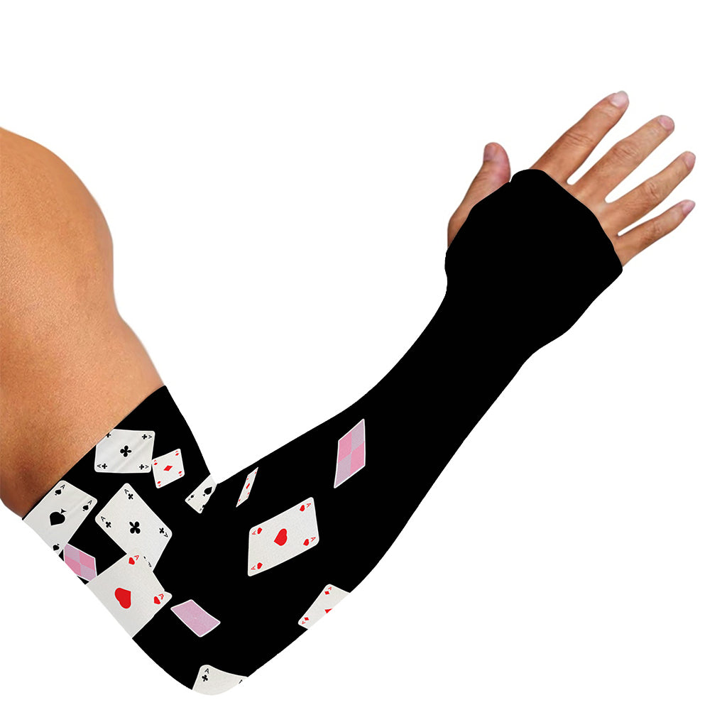 Falling Casino Card Print Sun Protection Arm Sleeves