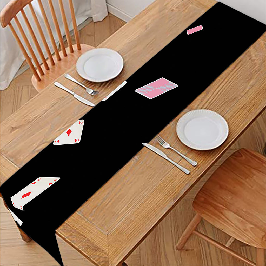 Falling Casino Card Print Table Runner