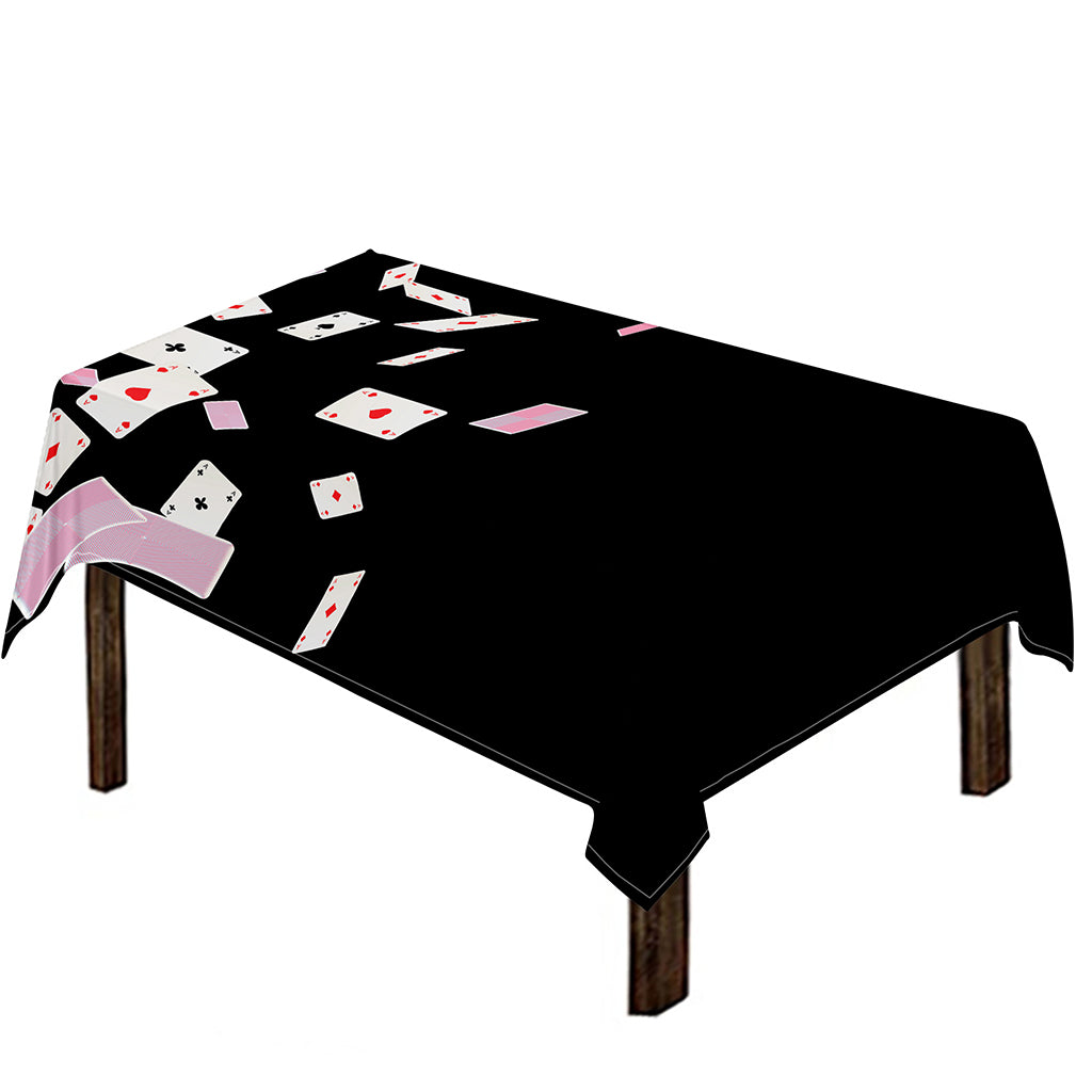 Falling Casino Card Print Tablecloth
