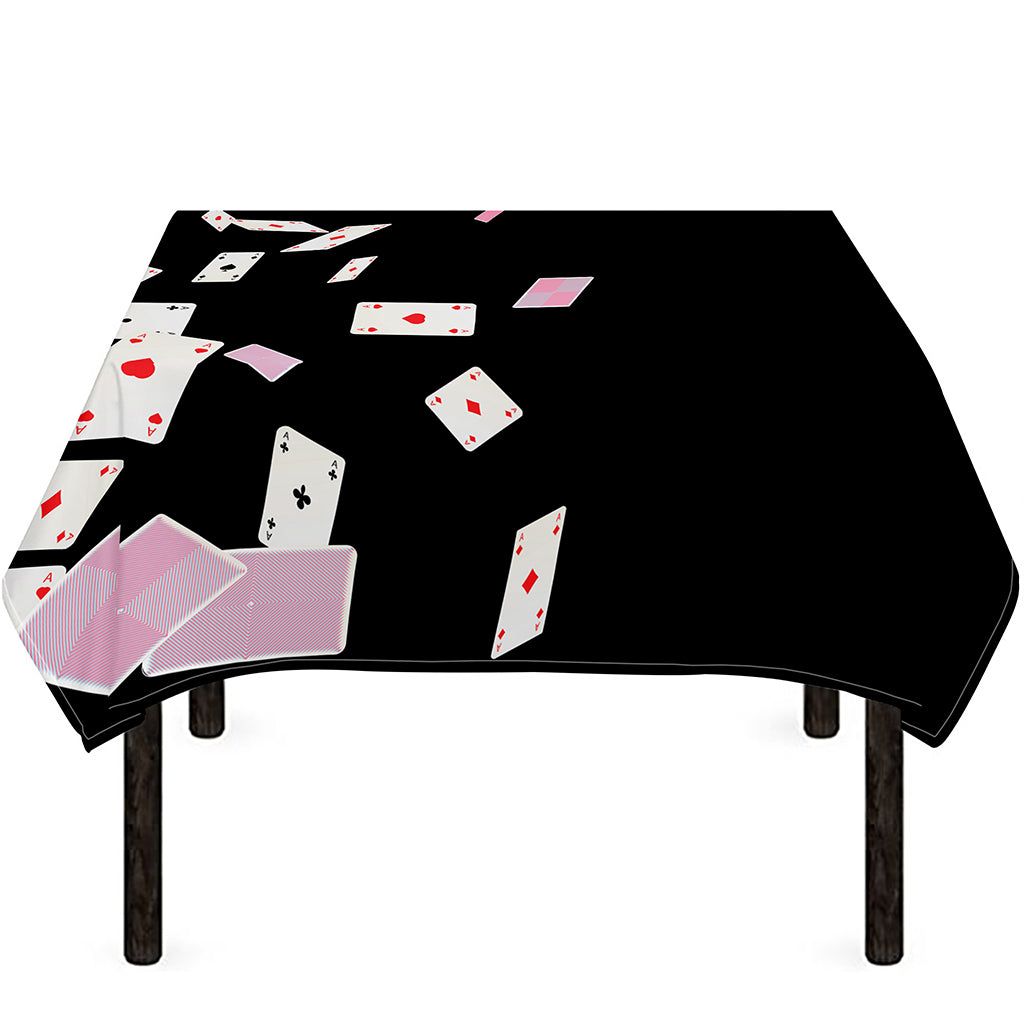 Falling Casino Card Print Tablecloth