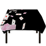 Falling Casino Card Print Tablecloth