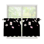 Falling Casino Card Print Tier Curtains