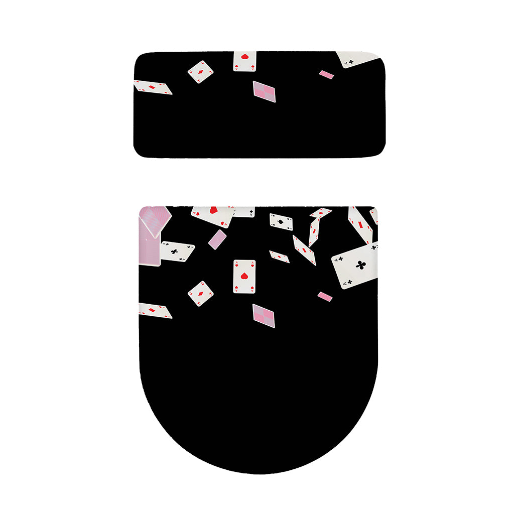 Falling Casino Card Print Toilet Lid And Tank Cover Set