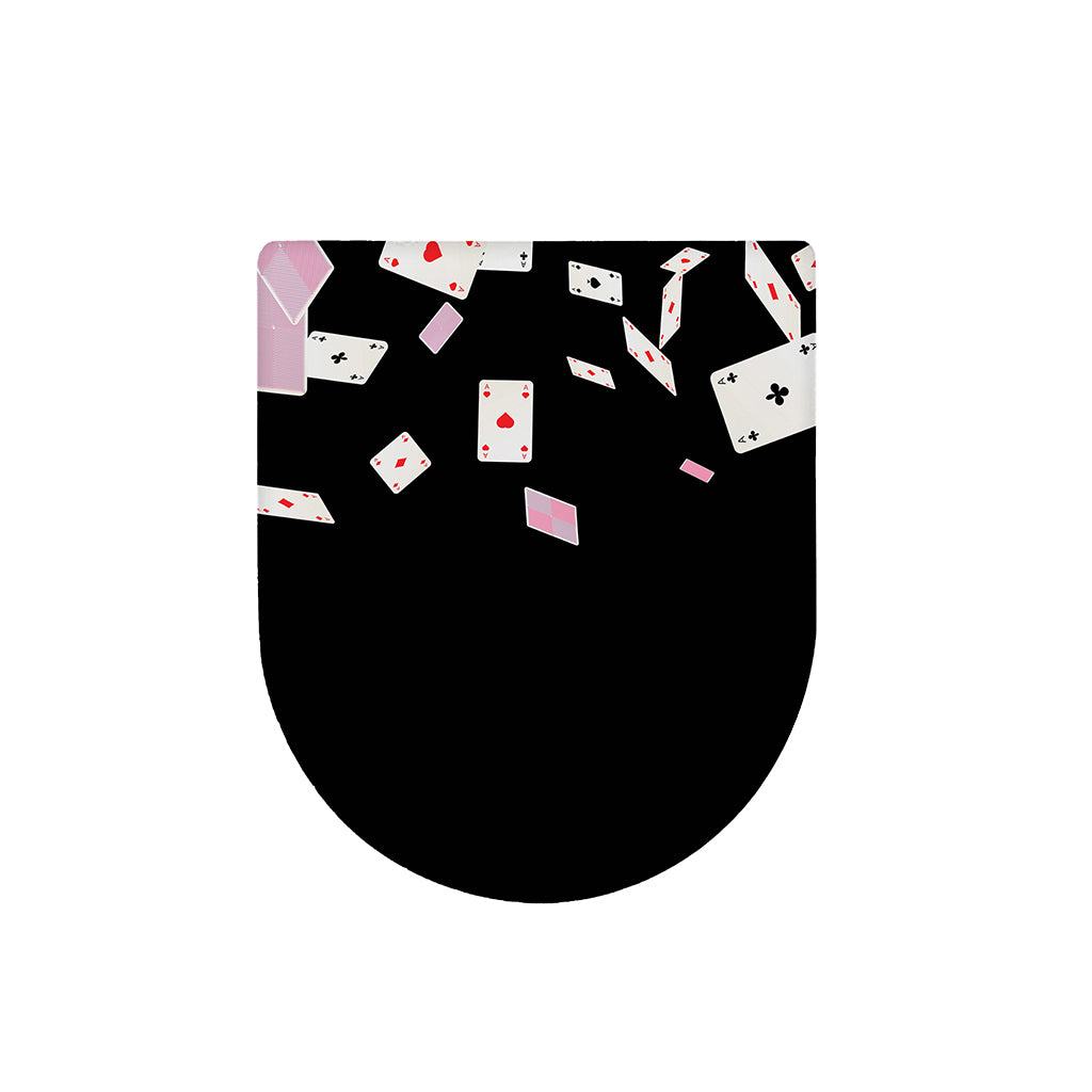 Falling Casino Card Print Toilet Lid Cover