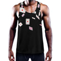 Falling Casino Card Print Men's Workout Tank Top