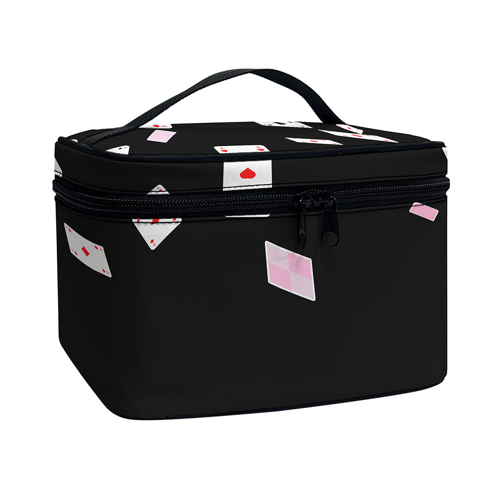 Falling Casino Card Print Travel Makeup Bag