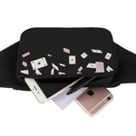 Falling Casino Card Print Waist Bag