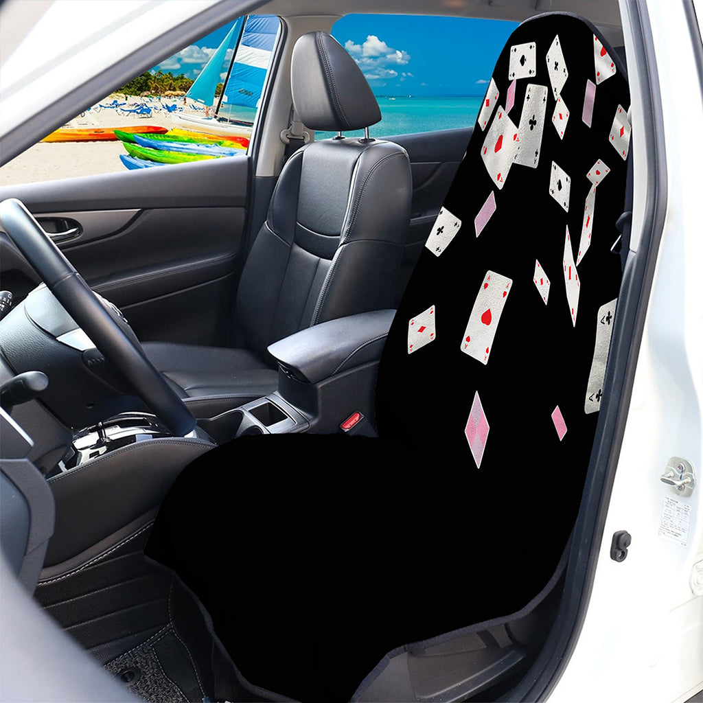 Falling Casino Card Print Waterproof Car Seat Cover