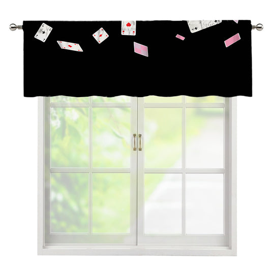Falling Casino Card Print Window Valance