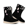 Falling Casino Card Print Winter Boots