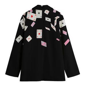 Falling Casino Card Print Women's Blazer