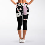 Falling Casino Card Print Women's Capri Leggings