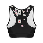 Falling Casino Card Print Women's Sports Bra