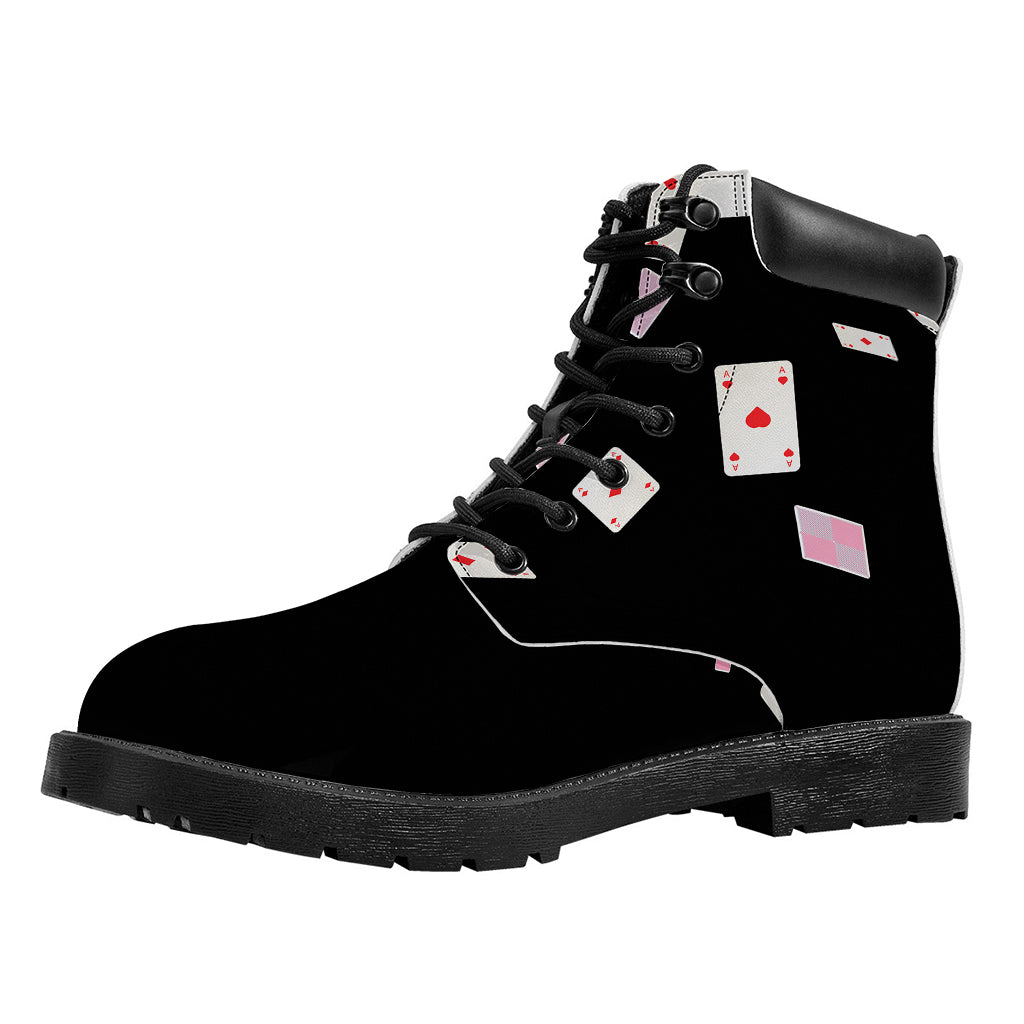 Falling Casino Card Print Work Boots